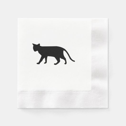 Black Cat Silhouette Kitten Spint eenvoudige kunst Servetten (Voorkant)