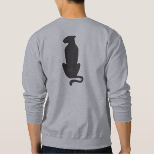 Black Cat Silhouette mannen grijs sweatshirt terug
