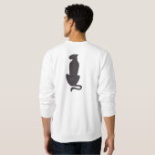 Black Cat Silhouette mannen wit sweatshirt terug (Achterkant volledig)