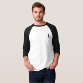 Black Cat Silhouette mannen wit zwart raglan shirt (Voorkant volledig)