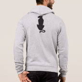 Black Cat Silhouette men gray Bella zip hoodie  (Achterkant)