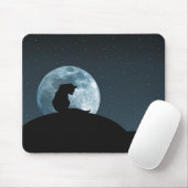Black Cat Silhouette Mousepad Muismat (Met muis)