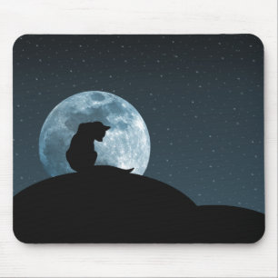 Black Cat Silhouette Mousepad Muismat