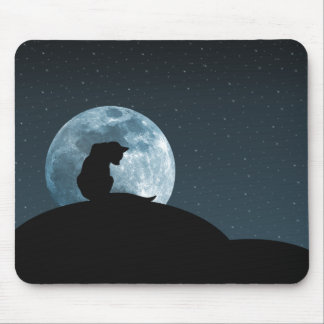 Black Cat Silhouette Mousepad Muismat