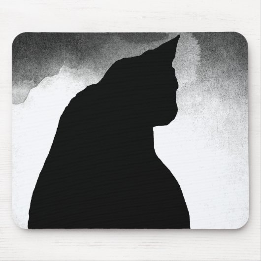 Black Cat Silhouette Muismat (Voorkant)
