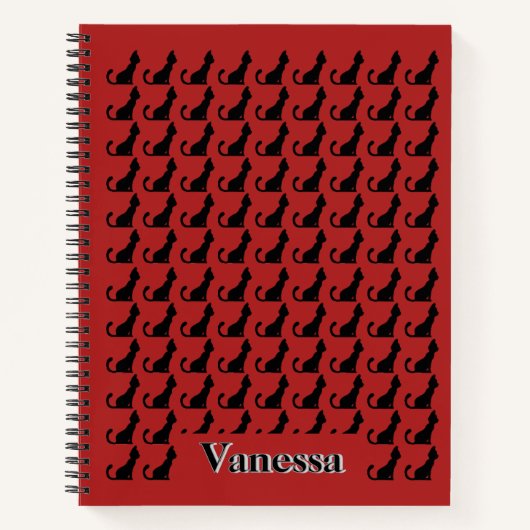 Black Cat Silhouette Notitieboek (Voorkant)