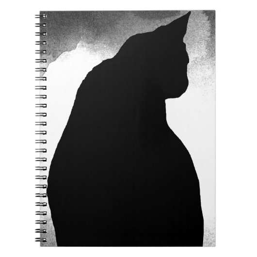 Black Cat Silhouette Notitieboek (Voorkant)
