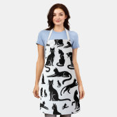 Black Cat Silhouette Pattern Schort (Gedragen)