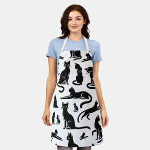 Black Cat Silhouette Pattern Schort