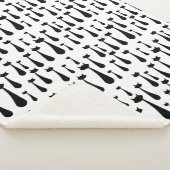 Black Cat Silhouette Pattern voor atoomretro Sherpa Deken (3/4)
