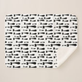 Black Cat Silhouette Pattern voor atoomretro Sherpa Deken (Voorkant (horizontaal))