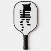 Black Cat Silhouette Pickleball Paddle (Voorkant)