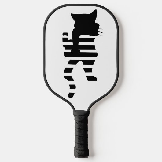 Black Cat Silhouette Pickleball Paddle (Voorkant)