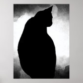 Black Cat Silhouette Poster (Voorkant)