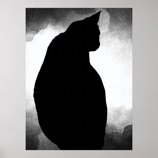 Black Cat Silhouette Poster (Voorkant)