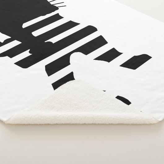 Black Cat Silhouette Sherpa Deken (3/4)