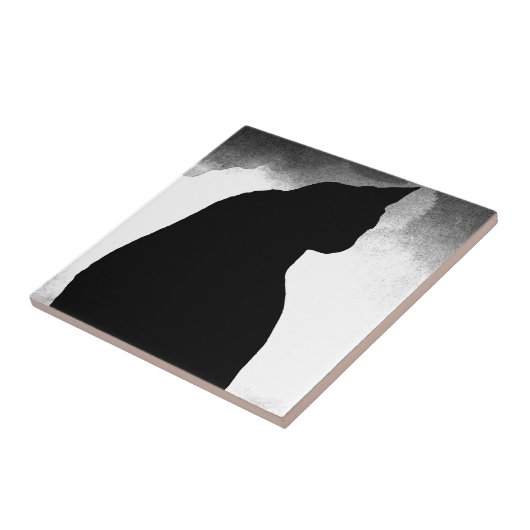 Black Cat Silhouette Tegeltje (Zijkant)