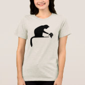 Black Cat Silhouette Tri-Blend Shirt (Voorkant)