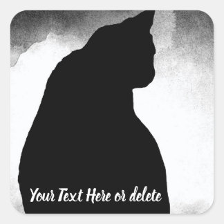 Black Cat Silhouette Vierkante Sticker