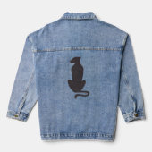 Black Cat Silhouette vrouwen denim jas Denim Jacket (Achterkant)