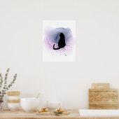 Black Cat Silhouette Wall Décor Poster (Keuken)