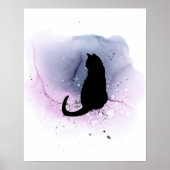 Black Cat Silhouette Wall Décor Poster (Voorkant)