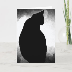 Black Cat Silhouette Wenskaart (blanco binnenkant) Kaart