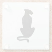 Black Cat Silhouette White glass onderzetter Glazen Onderzetter (Achterkant)