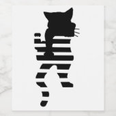 Black Cat Silhouette Wijn Etiket (Enkel label)