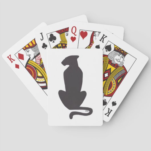 Black Cat Silhouette wit Poker speelkaarten (Achterkant)