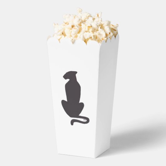 Black Cat Silhouette witte popcornboxen Bedankdoosjes (Popped)