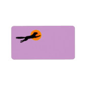 Black Cat Sinaasappel Moon Halloween Labels (Voorkant)