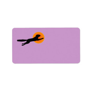 Black Cat Sinaasappel Moon Halloween Labels