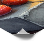 Black Cat Sitting Fireplace with Christmas Lights Poster (Hoek)