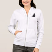 Black Cat Sitting Hoodie (Voorkant)