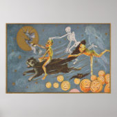 Black Cat Skeleton Ghost Witch Demon Poster (Voorkant)