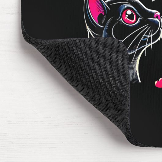 Black Cat Skeleton Hand Boop Valentine's Day Pet O Muismat (Hoek)