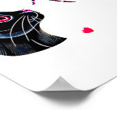 Black Cat Skeleton Hand Boop Valentines Day Pet O  Poster (Hoek)