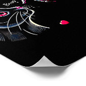 Black Cat Skeleton Hand Boop Valentine's Day Pet O Poster (Hoek)