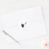 Black Cat Skeleton Hand Boop Valentines Day Pet O Ronde Sticker (Envelop)