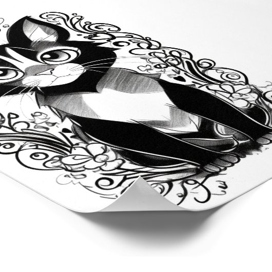 Black Cat Sketch Poster (Hoek)