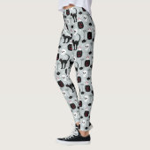 Black Cat Skull Leggings - Halloween Strak voor vr (Links)