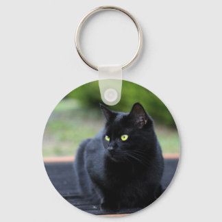 Black Cat Sleutelhanger, Basic Button Sleutelhange Sleutelhanger