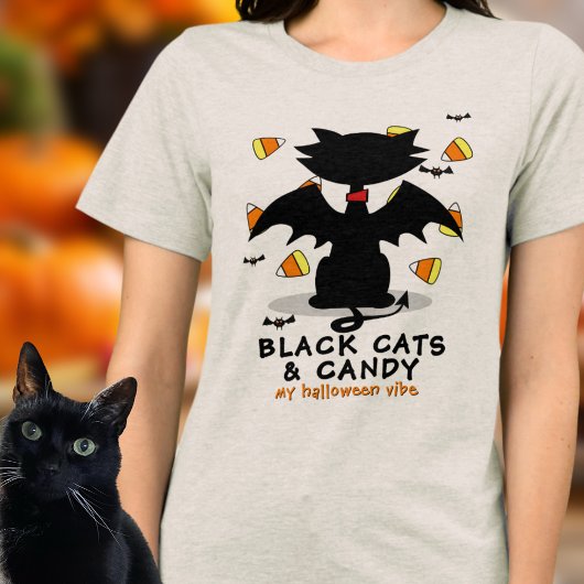 Black Cat & Snoep Halloween Vibe Tri-Blend T-Shirt