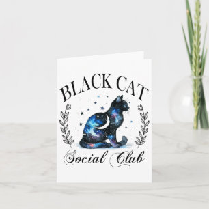 Black Cat Social Club Celestial Cat Halloween Goth Kaart