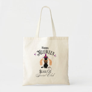 Black Cat Social Club Halloween Canvas tas