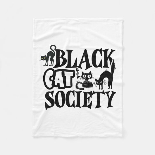 Black Cat Society Fleece Deken (Voorkant)