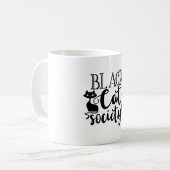 Black Cat Society Funny Halloween Cute Koffiemok (Voorkant links)