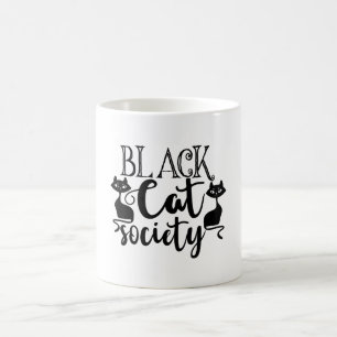 Black Cat Society Funny Halloween Cute Koffiemok