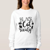 Black Cat Society Funny Halloween Cute Trui (Voorkant)
